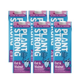 PLANTSTRONG Oat & Walnut Milk 32oz (6 Pack) - NON-GMO - Plant Based, Vegan - Gluten Free Dairy Free - Shelf Stable - Lactose Free Milk - No Gums or Oils
