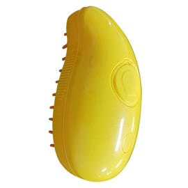 PuraBasis 3-in-1 Pet Steamy Brush Cleanser – Grooming, Cleaning & Massaging for Cats & Dogs, Silicone Massage Brush with Detachable Panel, Anti-Static Spray Design (Yellow)