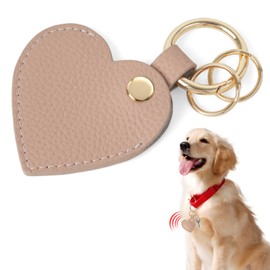 [SIMER] Inesore for AirTag Case with Keychain, Genuine Leather, Heart, Key Holder, Key Ring, Wrap, Air Tag Case, Full Protection, Convenient to Carry, Scratch/Shock Resistant, Key Holder Can Affect