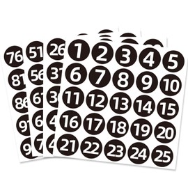 STARLIBOO Black Consecutive Number Stickers 1-100, 1.5 inch Vinyl Self Adhesive Removable Numbered Label, Ideal for Inventory, Storage, Organizing, Boxes, Lockers, Indoor/Outdoor