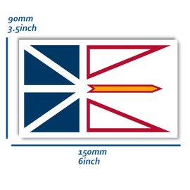 5 PCS Canada Newfoundland and labrador Flag Sticker,6x3.5 In Canadian New Foundland NL Province Decal,Large Banner Decor For Car Bumper Window Laptop