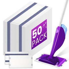 Wet Jet Pads Refills for Swiffer Wet Jet Mop, Disposable WetJet Mopping Pads Refills for Wood Hardwood All Hard Floors Cleaning, WetJet Spray Mop Replacement Pad, 50 Pack