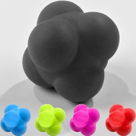 Large Training Reaction Ball with 6 Sides | Used for Hi-Bounce Agility Trainer | Speed Reaction Skills & Hand-Eye Coordination, Improve Speed Awareness For your Routine Practice (Black, 67mm)