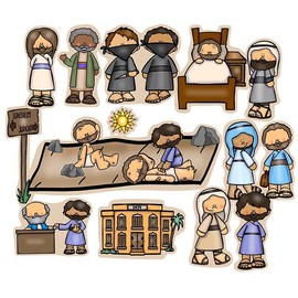 Story Time Felts Good Samaritan Bible Felt Board Figures New Testament Flannel (Felt Figures only)