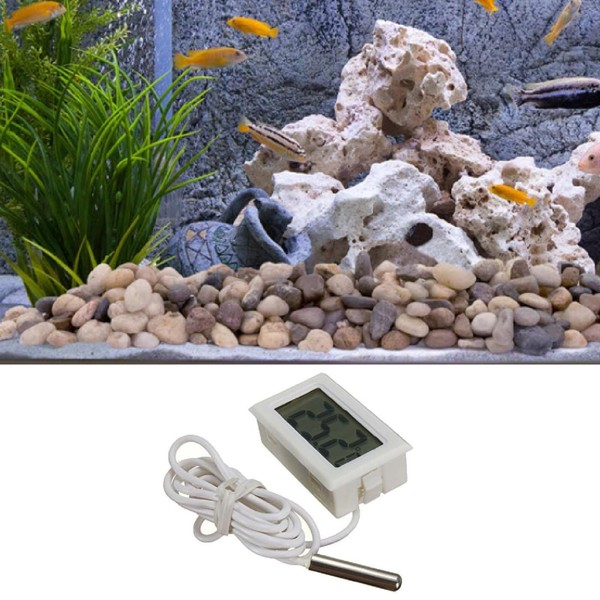 ARCELI Digital LCD Thermometer Temperaturüberwachung mit externer Sonde für Kühlschrank Gefrierschrank Kühlschrank Aquarium - weiß