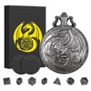 Mini DND Dice Set with Steampunk Winged Flying Dragon Pocket