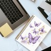 Foritho Purple and Gold Butterfly Notebook, Preppy Butterfly Journal for