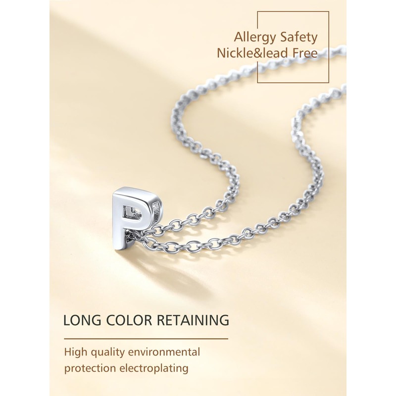 FindChic P Necklace Monogram Initial Necklace Jewelry Letters