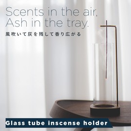 DANNY LIB Glass Incense Burner, Incense Burner, Incense Saucer, Ash Spill, Stylish, Scandinavian Style, Interior Buddhist Altar (Cylindrical)