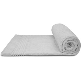 Luxury Super Jumbo Bath Sheet (100 x 200 cm-700 GSM) 100% Egyptian Cotton Extra Lage Bath Sheet Towels (Silver, Cotton)