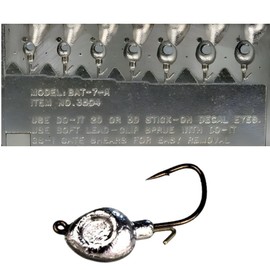 Do It Mold Bat Jig w/Eyes 1/32, 1/24, 1/16, 3/32, 1/8, 3/16, 1/4 oz Do it Mold (3504) BAT-7-A Cavities 7 Total