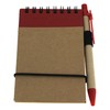 Mini Recycled Spiral Notebook Matching Colored Pen 50 Pages (Red)