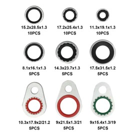 EATAKWARD 60Pcs AC System Gasket Assortment, Universal Air Conditioning Seal Gaskets, Multi-Size AC Gasket Bonded Seal Assortment for Car Air Conditioning Repair Parts