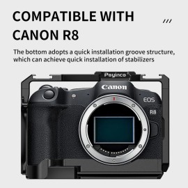 For Canon Full Camera Cage for Canon EOS R8 /RP Camera Video Cage Rig Aluminum Alloy Frame