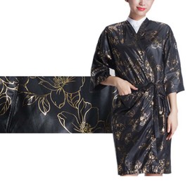 FANCYPUMPKIN Stylish Salon Dresses Salon Dress Beautician Apron Hairstyle Dresses Golden Pattern, black