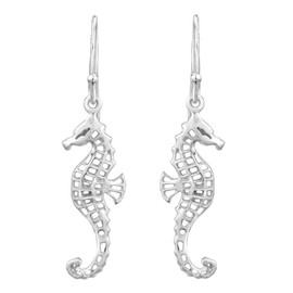 AeraVida Dainty Seahorse Charm .925 Sterling Silver Dangle Earrings | Stylish Sterling Silver Dangle Earring for Women | Jewelry Gift