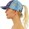 C.C Gorra de béisbol lisa para cola de caballo, moños,