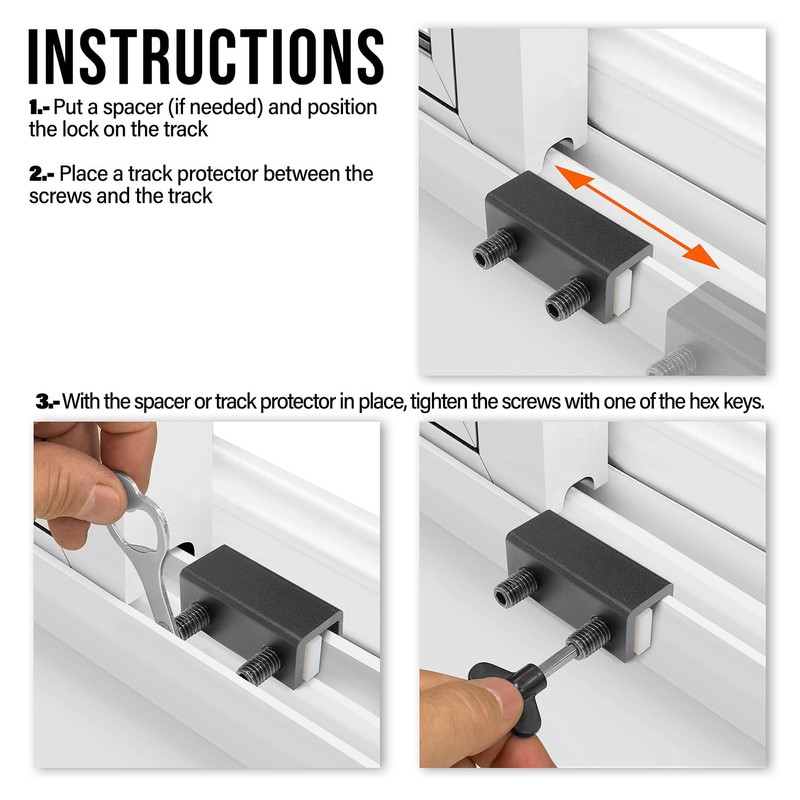 Window Locks, 4 Pack for Horizontal and Vertical Sliding Windows