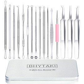 Blackhead Remover Tools, 2025 Latest 16 PCS Pimple Popper Tool Kit, Acne Blackhead Tools for Blemish, 410 Premium Professional Stainless Acne Pimple Extractor Tool with Metal Box