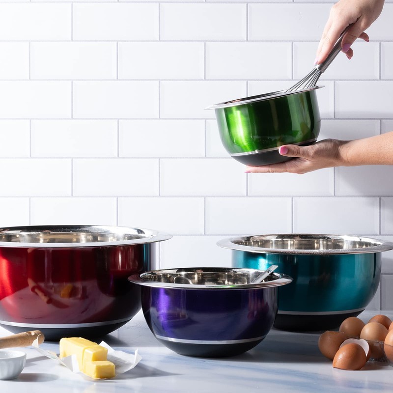 Colleta Home Colorful Mixing Bowl- 4 Pc Set- Stackable Nesting