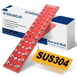 AltitudeCraft Thread Checker - Nut and Bolt Identifier Gauge with Aluminum 6061 Board and SUS 304 Bolt