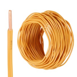 sourcing map 100 Feet Electrical Wire Insulated Solid Copper 14AWG Hook Up Wire Cable THHN Wire Residential, Industrial, Grounding, Electrical Rated for 600 Volts,UL listed, Orange