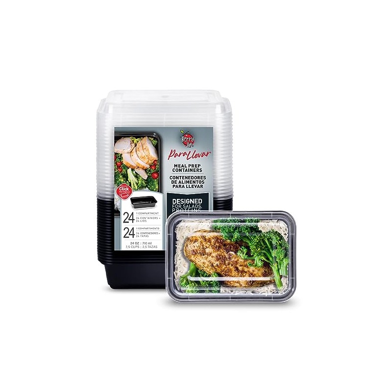 24 Contenedores para Alimentos Reutilizables de 710 ml (24 oz),