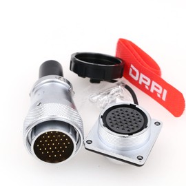 DRRI WEIPU Metal WS28 35 Pin Electrical Power Connector, 5A 400V AC DC Circuit Signal LED Heavy Duty Industrial Bulkhead Male Plug Female Socket