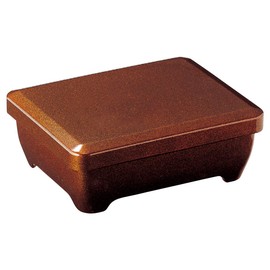 Fukui Craft 5-735-1 Heavy Box, Brown, 6.9 x 5.5 x 2.6 inches (17.6 x 14 x 6.7 cm), Eel Vessel, Unaju, Korin-donji, Rishinai Vermilion
