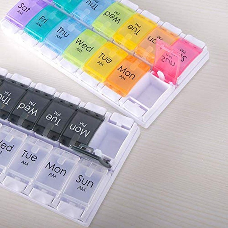 Black & White - Pill Box 7 Day with 14