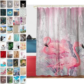 Sanilo Shower Curtain Many Beautiful Shower Curtains to Choose From High Quality Includes 12 Rings Waterproof Anti Mould Effect (Flamingo)