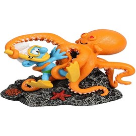 Smurfs AquaDella Aqua Della The Smurf Octopus Figurine, 5.3 x 3.1 x 3.85 inches, Highly Detailed and Made of Polyester Resin, Non-Toxic and pH Neutral, for Freshwater and Saltwater Aquariums
