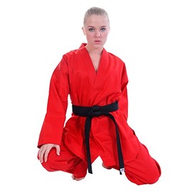 Tiger Claw 7.5 Oz V-neck Tae Kwon Do (Tkd) Uniform - Red, Size 3
