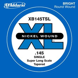 D'Addario XB145TSL .145 Nickel Wound Super Long Scale Tapered Single String for Bass Guitar