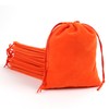 YIEMI Orange Velvet Bags Drawstring，3x4Inch Jewelry Gift Bags with Drawstring（12pcs）