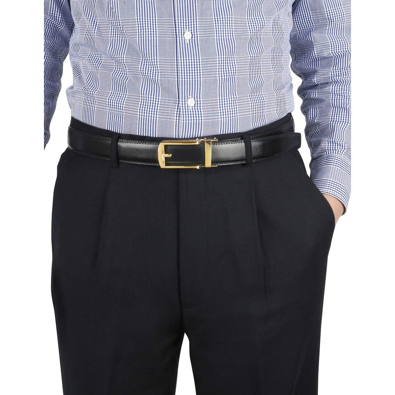 Tonywell Mens Leather Belt 30mm Wide Ratchet Belt with Automatic