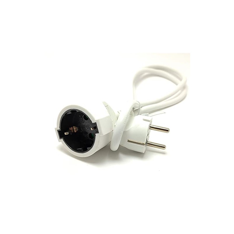 1m 3680W 16A 230V 3x1.5mm Extension Lead White H05VV-F.BL