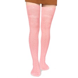 Women Thigh High Socks Extra Long Cotton Knit Warm Thick Tall Long Boot Stockings Leg Warmers