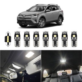 EASY EAGLE LED Car Interior Lights: Super Bright Bulbs for Toyota RAV4 2016 2017 2018 2019 2020 2021 2022 6000K White LED Interior Lights Kit Includes 8 Pcs LED Light Accessories Install Tool