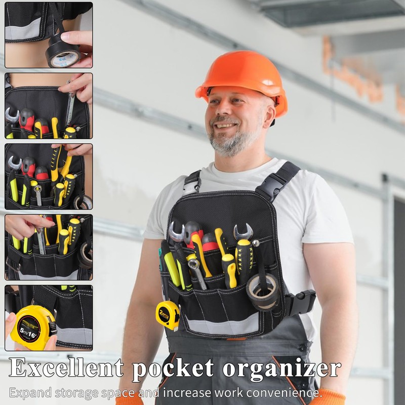 LOTCAIN Electrician Tool Pouch Heavy Duty 26 Pockets Tool Pouch