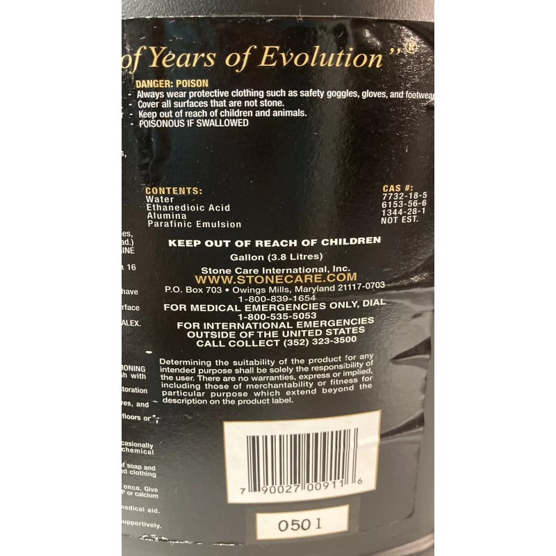 SCI Marble Floor Polish / Marbashine One Gallon - NEW-