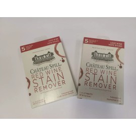 The Hate Stains Company New! Château Spill Red Wine Stain Removal 4" x 6" Wipes 5 Pc Lot of 2 (10 Wipes)