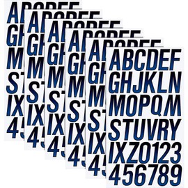 TaoBary 12 Sheets 216‬ Pcs Boat & Pwc Registration Decals Vinyl Numbers Letters Stickers Kit Custom Boat Registration for Watercraft Mailboxes Cars Signs(3 Inch,Blue, Black)