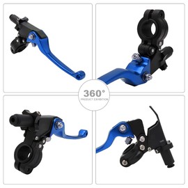 JFG RACING Motorcycle Brake Clutch Lever 7/8'' 22mm Folding Levers Aluminum Alloy Universal for CRF50 KLX SSR TTR 110 125 150 200 250cc Dirt Pit Bike ATV Mini Bike Blue