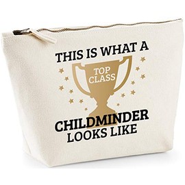 Hippowarehouse This is What a Top Class Childminder Looks Like printed make up cosmetic wash bag 18x19x9cm