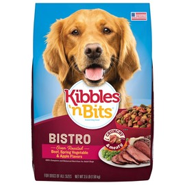 Kibbles 'N Bits Bistro Oven Roasted Beef Flavor Dry Dog Food, 3.5 Pound Bag (Pack Of 4)