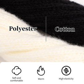 2 Pairs Leg Warmers,Ribbed Knit Leg Warmers 80s for Women Girls,Black And White Leg Warmers Ladies for Y2k Ballet Dance Ice Skating (50cm)