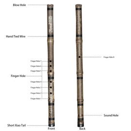 YCXYQ G key - Short Xiao Handmade Professional 8 Holes Bamboo Xiao Flute Zizhu Vertical Xiao Purple Bamboo Short Flute Chinese Traditional Musical Instrument Suitable for Students Beginners Adults