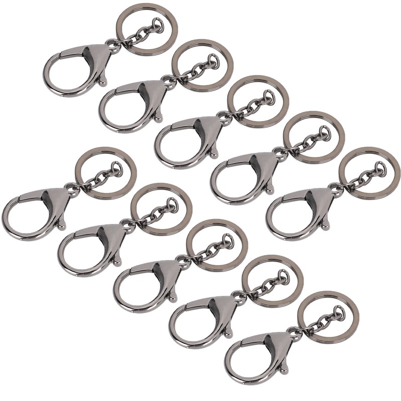 10Pcs Key Chain Plating Non Fading Simple Keychain Bag Buckle