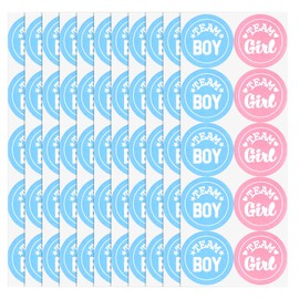 Pink or Blue Baby Gender Reveal Party Stickers, 100 Count Self-Adhesive Team Boy or Team Girl Stickers Round Baby Gender Reveal Party Game Plates Decorations for Babyshower Parties Favors Decorations